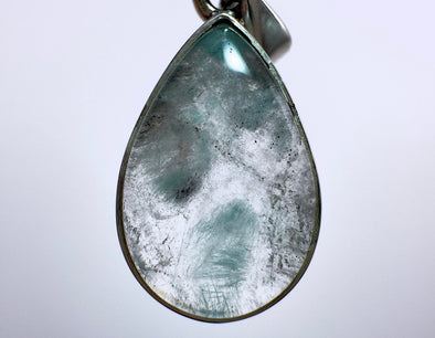 AJOITE Pendant - Sterling Silver, Teardrop - RARE Ajoite Included Quartz Polished Crystal Pendant from Messina, South Africa, 54037-Throwin Stones
