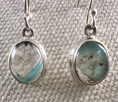 AJOITE in QUARTZ Crystal Earrings - Sterling Silver, Rare - Dangle Earrings, Fine Jewelry, Crystal Drop Earrings, 53682-Throwin Stones