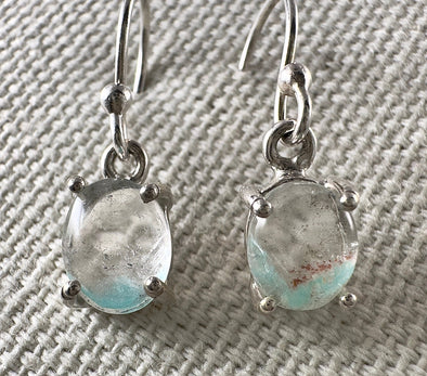 AJOITE in QUARTZ Crystal Earrings - Sterling Silver, Rare - Dangle Earrings, Fine Jewelry, Crystal Drop Earrings, 53684-Throwin Stones