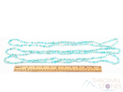 AMAZONITE Crystal Necklace - Chip Beads - Long Crystal Necklace, Beaded Necklace, Handmade Jewelry, E0823-Throwin Stones