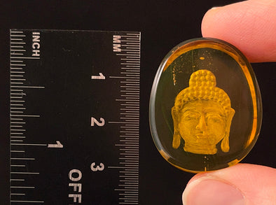 AMBER Crystal Buddha - Crystal Carving, Housewarming Gift, Home Decor, Healing Crystals and Stones, 52551-Throwin Stones