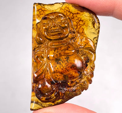 AMBER Crystal Buddha - Crystal Carving, Housewarming Gift, Home Decor, Healing Crystals and Stones, 52672-Throwin Stones