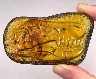 AMBER Crystal Dinosaur - Crystal Carving, Housewarming Gift, Home Decor, Healing Crystals and Stones, 52664-Throwin Stones