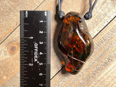 AMBER Crystal Necklace - Pendant Necklace, Handmade Jewelry, Healing Crystals and Stones, 48415-Throwin Stones