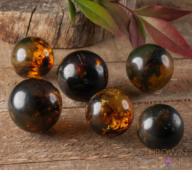 AMBER Sphere - Crystal Ball, Crystal Sphere, Housewarming Gift, Home Decor, E0356-Throwin Stones