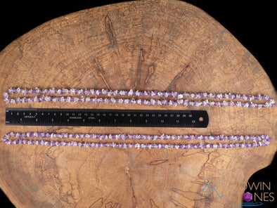 AMETHYST & CLEAR QUARTZ Crystal Necklace - Chip Beads - Long Crystal Necklace, Beaded Necklace, Handmade Jewelry, E2015-Throwin Stones