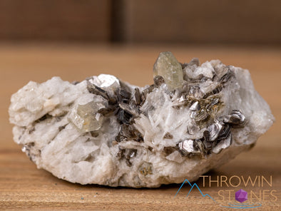 APATITE on FELDSPAR w MUSCOVITE Raw Crystal Cluster - Housewarming Gift, Home Decor, Raw Crystals and Stones, 40678-Throwin Stones