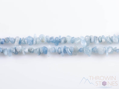 AQUAMARINE Crystal Necklace - Chip Beads - Long Crystal Necklace, Birthstone Necklace, Handmade Jewelry, E0802-Throwin Stones