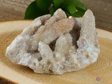 AURA QUARTZ Angel White - Large - Rainbow Quartz Crystal, Crystal Cluster, Spirit Quartz, Metaphysical, Crystal Decor, R0445-Throwin Stones