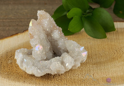 AURA QUARTZ Angel White - Rainbow Quartz Crystal, Crystal Cluster, Spirit Quartz, Metaphysical, Crystal Decor, R0444-Throwin Stones
