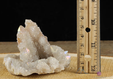 AURA QUARTZ Angel White - Rainbow Quartz Crystal, Crystal Cluster, Spirit Quartz, Metaphysical, Crystal Decor, R0444-Throwin Stones