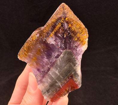 AURALITE AMETHYST CHEVRON Super Seven Crystal - Brazil - Genuine Auralite, Healing Crystals and Stones, Self Care, 53680-Throwin Stones