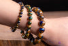 AZURITE MALACHITE Crystal Bracelet - Round Beads - Beaded Bracelet, Handmade Jewelry, Healing Crystal Bracelet, E1634-Throwin Stones