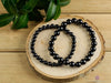 BLACK TOURMALINE Crystal Bracelet - Round Beads - Beaded Bracelet, EMF and Empath Protection, Handmade Jewelry, E1050-Throwin Stones