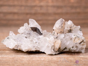 BROOKITE on QUARTZ w CALCITE Raw Crystal Cluster - Housewarming Gift, Home Decor, Raw Crystals and Stones, 40461-Throwin Stones