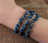Blue APATITE Crystal Bracelet - Chip Beads - Beaded Bracelet, Handmade Jewelry, Healing Crystal Bracelet, E0632-Throwin Stones
