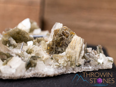CALCITE, RUTILE, MICA Raw Crystal Cluster - Housewarming Gift, Home Decor, Raw Crystals and Stones, 40650-Throwin Stones