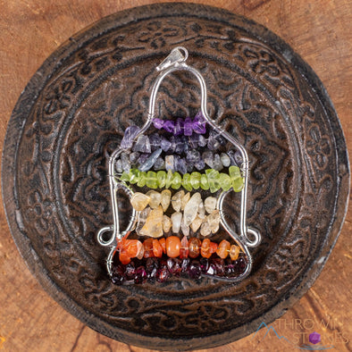 CHAKRA Crystal Pendant - Yoga Meditation - Wire Wrapped Jewelry, Handmade Jewelry, Healing Crystals and Stones, E1992-Throwin Stones