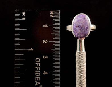 CHAROITE Crystal Ring - Size 7, Sterling Silver Ring - Gemstone Ring, Fine Jewelry, 52151-Throwin Stones