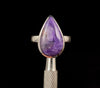 CHAROITE Crystal Ring - Sterling Silver Ring, Size 7.5 - Gemstone Ring, Fine Jewelry, 52362-Throwin Stones