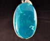 CHRYSOCOLLA Crystal Pendant - Gem Silica, Blue Chalcedony, Sterling Silver, Oval - Fine Jewelry, Healing Crystals and Stones, 54187-Throwin Stones