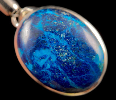 CHRYSOCOLLA, SHATTUCKITE Crystal Pendant - Sterling Silver, Oval - Fine Jewelry, Healing Crystals and Stones, 52348-Throwin Stones