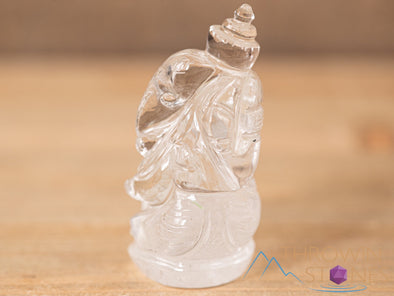 CLEAR HIMALAYAN QUARTZ Crystal Ganesha - Lord Ganesh Statue, Crystal Carving, Home Decor, Healing Crystals and Stones, 40684-Throwin Stones
