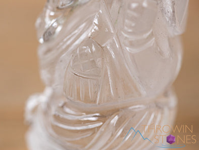 CLEAR HIMALAYAN QUARTZ Crystal Ganesha - Lord Ganesh Statue, Crystal Carving, Home Decor, Healing Crystals and Stones, 40694-Throwin Stones