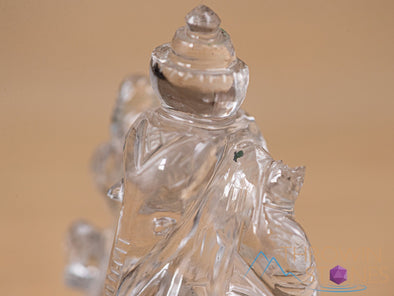 CLEAR HIMALAYAN QUARTZ Crystal Ganesha - Lord Ganesh Statue, Crystal Carving, Home Decor, Healing Crystals and Stones, 40695-Throwin Stones