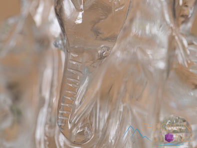 CLEAR HIMALAYAN QUARTZ Crystal Ganesha - Lord Ganesh Statue, Crystal Carving, Home Decor, Healing Crystals and Stones, 40696-Throwin Stones