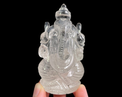 CLEAR HIMALAYAN QUARTZ Crystal Ganesha - Lord Ganesh Statue, Crystal Carving, Home Decor, Healing Crystals and Stones, 48892-Throwin Stones