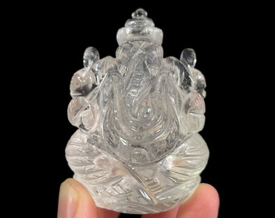 CLEAR HIMALAYAN QUARTZ Crystal Ganesha - Lord Ganesh Statue, Crystal Carving, Home Decor, Healing Crystals and Stones, 48893-Throwin Stones