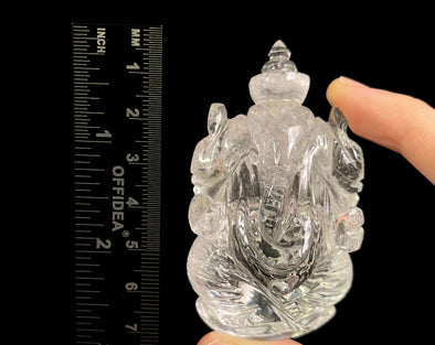 CLEAR HIMALAYAN QUARTZ Crystal Ganesha - Lord Ganesh Statue, Crystal Carving, Home Decor, Healing Crystals and Stones, 48897-Throwin Stones
