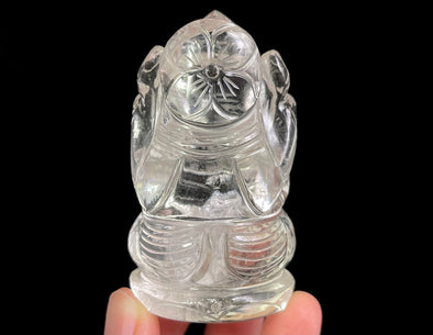 CLEAR HIMALAYAN QUARTZ Crystal Ganesha - Lord Ganesh Statue, Crystal Carving, Home Decor, Healing Crystals and Stones, 48904-Throwin Stones
