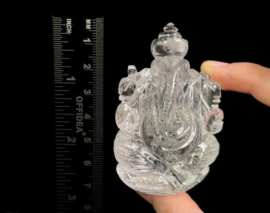 CLEAR HIMALAYAN QUARTZ Crystal Ganesha - Lord Ganesh Statue, Crystal Carving, Home Decor, Healing Crystals and Stones, 48905-Throwin Stones