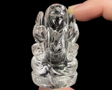 CLEAR HIMALAYAN QUARTZ Crystal Ganesha - Lord Ganesh Statue, Crystal Carving, Home Decor, Healing Crystals and Stones, 48907-Throwin Stones