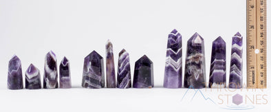 Chevron AMETHYST Crystal Tower - Crystal Wand, Crystal Points, Obelisk, Birthstone, Home Decor, E1516-Throwin Stones