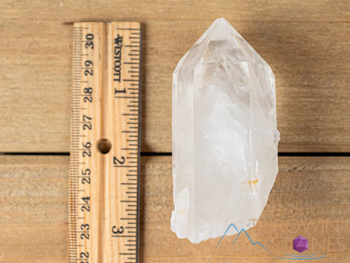 Clear QUARTZ Raw Crystal Point w Phantom, Record Keeper - Housewarming Gift, Home Decor, Raw Crystals and Stones, 40827-Throwin Stones