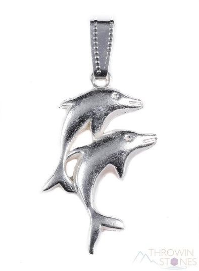 DOLPHIN Pendant - Silver Jewelry, Mermaid Necklace, Beach Necklace, Ocean Necklace, E1510-Throwin Stones