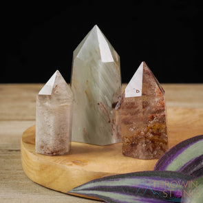 GARDEN QUARTZ Crystal Tower - Crystal Wand, Crystal Points, Obelisk, Home Decor, E1560-Throwin Stones