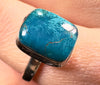 GEM SILICA Crystal Ring - Size 7.75, Square - Rare Polished Chrysocolla Sterling Silver Gemstone Ring from Arizona, 54018-Throwin Stones