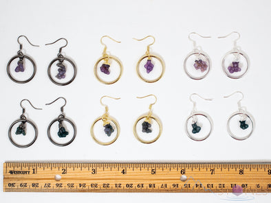 GRAPE AGATE Crystal Hoop Earrings - Gemstone Hoop Earrings, Dangle Earrings, Handmade Jewelry, E1796-Throwin Stones