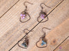 GRAPE AGATE Crystal Hoop Earrings - Heart Hoop - Gemstone Hoop Earrings, Dangle Earrings, Handmade Jewelry, E1791-Throwin Stones