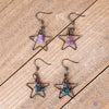 GRAPE AGATE Crystal Hoop Earrings - Star Hoop - Gemstone Hoop Earrings, Dangle Earrings, Handmade Jewelry, E1792-Throwin Stones