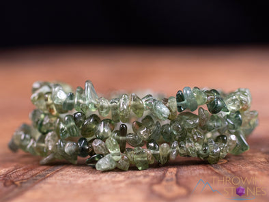 Green APATITE Crystal Bracelet - Chip Beads - Beaded Bracelet, Handmade Jewelry, Healing Crystal Bracelet, E1943-Throwin Stones
