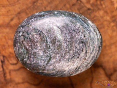 Green KYANITE Crystal Palm Stone - Worry Stone, Self Care, Healing Crystals and Stones, E2179-Throwin Stones