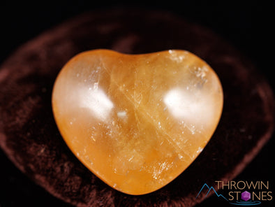 Honey Yellow Orange CALCITE Crystal Heart - Self Care, Mom Gift, Home Decor, Healing Crystals and Stones, E0987-Throwin Stones