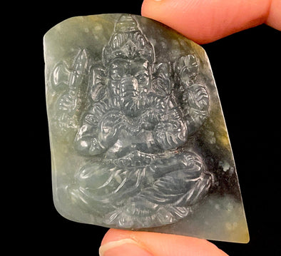 JADE Crystal Ganesha - Lord Ganesh Statue, Crystal Carving, Housewarming Gift, Home Decor, Healing Crystals and Stones, 52552-Throwin Stones