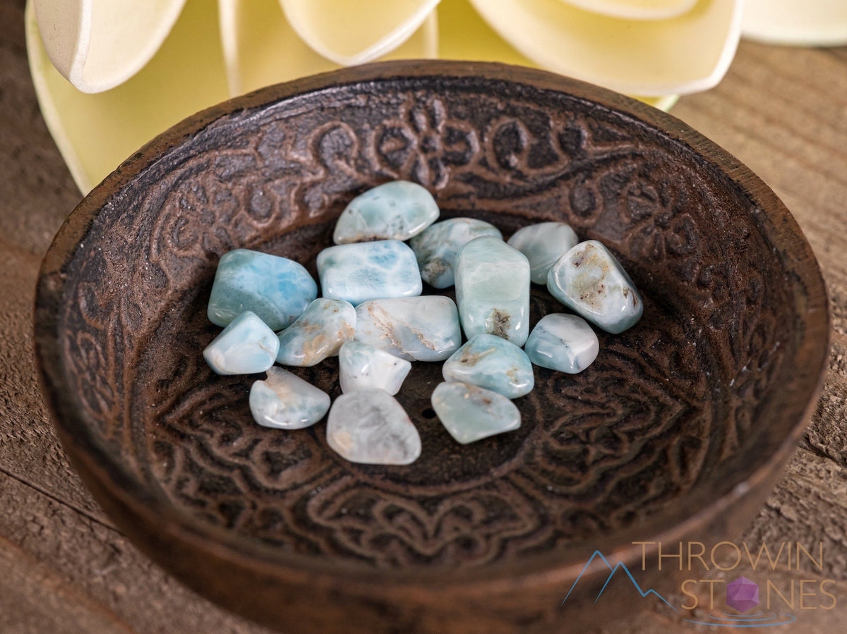 LARIMAR Crystal Chips - Small Crystals, Gemstones, Jewelry Making, Tum –  Throwin Stones
