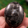 LARVIKITE Crystal Palm Stone - Black Moonstone - Worry Stone, Self Care, Healing Crystals and Stones, E0843-Throwin Stones